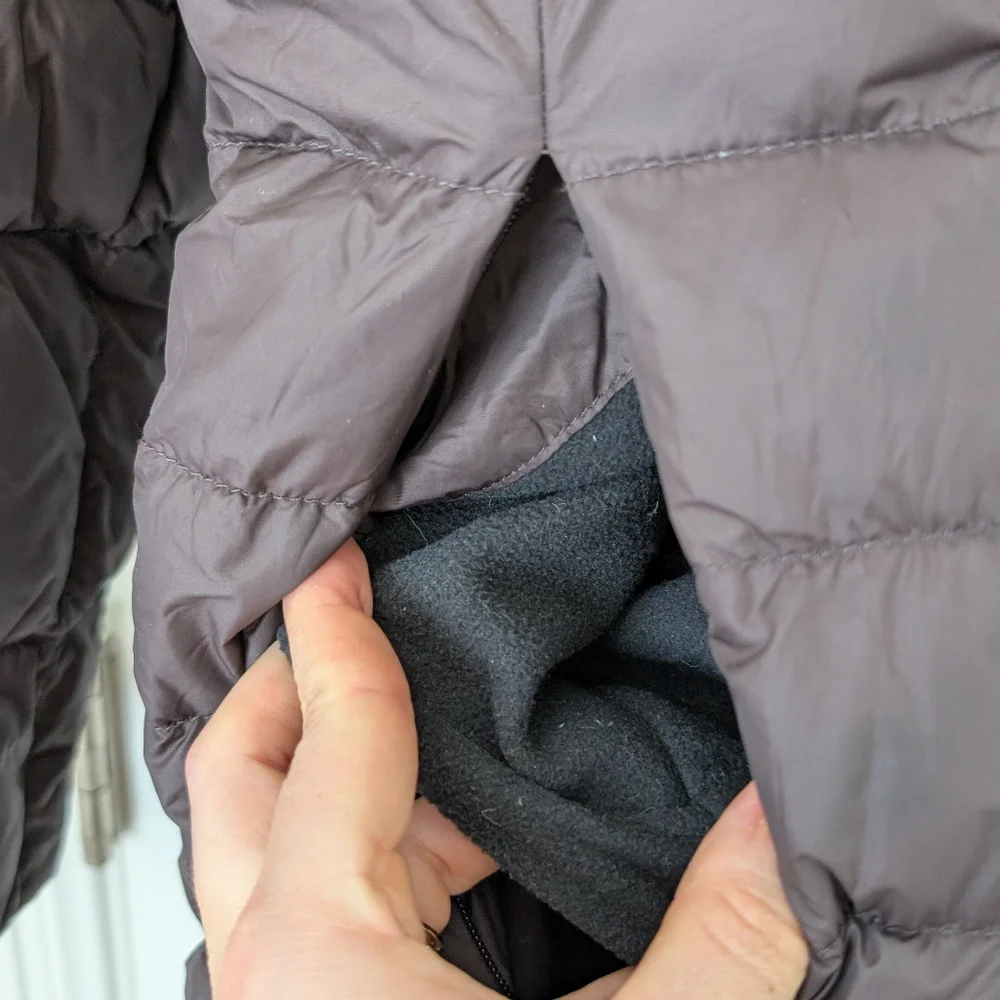 Landsend Silver Goose Down Jacket In Chocolate Brown S - Picture 5 of 13